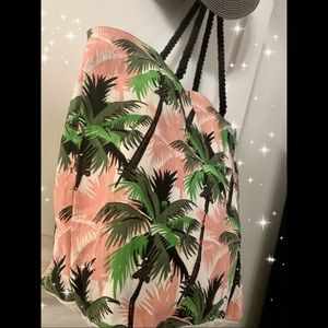 Tropical Palm Tree Beach Tote (One Size: Large)